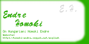 endre homoki business card
